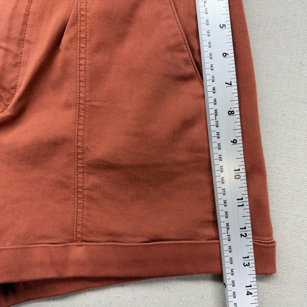 Paige Women Terracotta Rust High Rise Cuffed Shorts 7991G29-8833 Size 29 - Picture 11 of 14